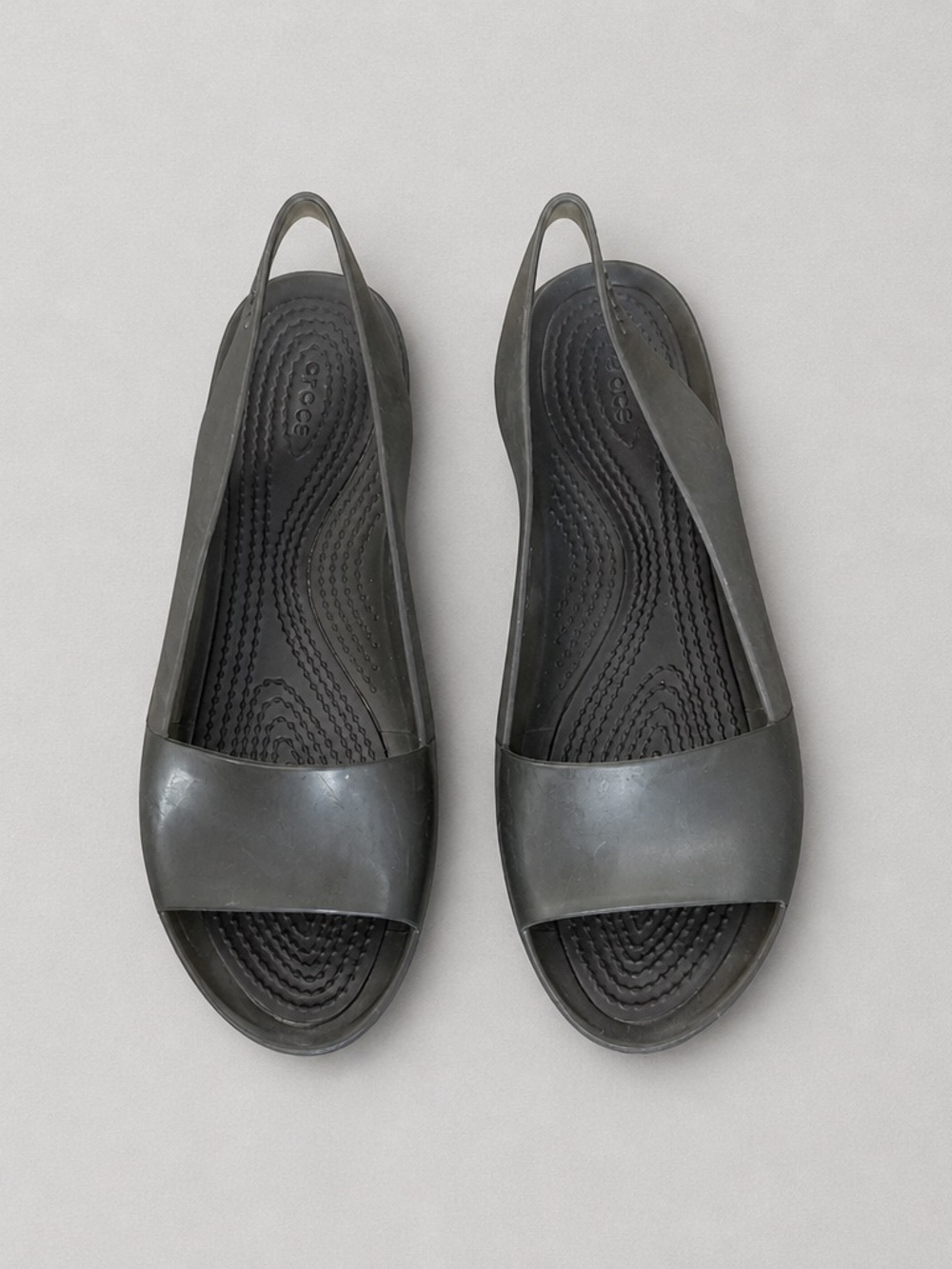 CROCS Women's Gray Open-Toe Slingback Sandals